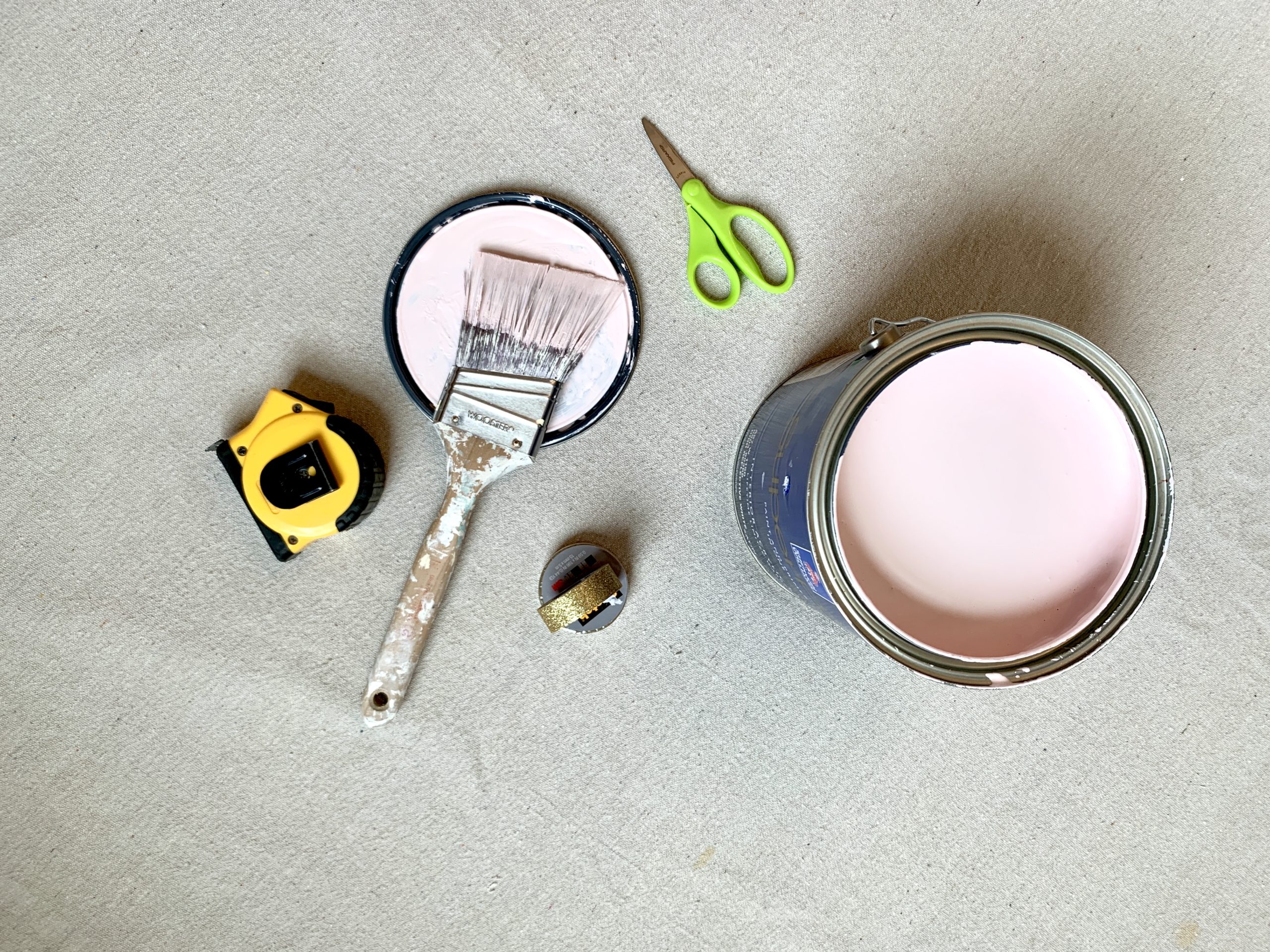 Painting supplies for accent wall